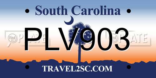 PLV903 South Carolina License Plate