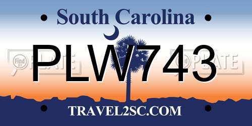 PLW743 South Carolina License Plate