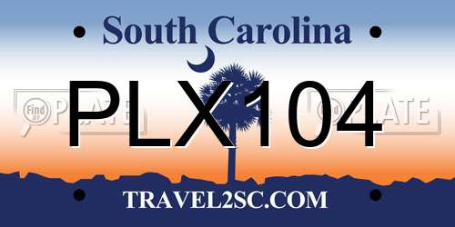PLX104 South Carolina License Plate