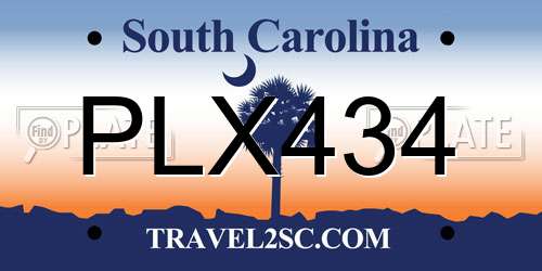 PLX434 South Carolina License Plate