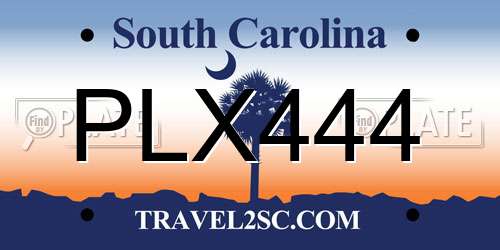 PLX444 South Carolina License Plate