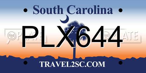 PLX644 South Carolina License Plate