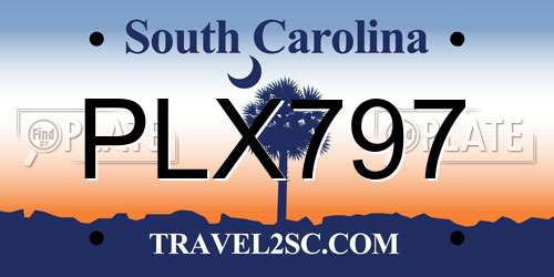 PLX797 South Carolina License Plate
