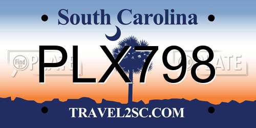 PLX798 South Carolina License Plate