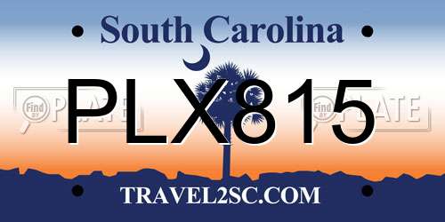 PLX815 South Carolina License Plate
