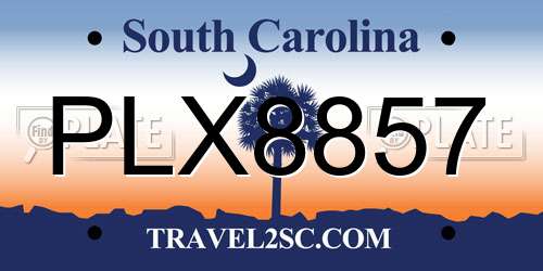 PLX8857 South Carolina License Plate
