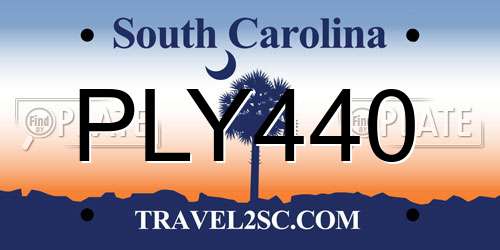 PLY440 South Carolina License Plate