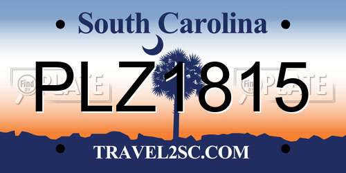 PLZ1815 South Carolina License Plate