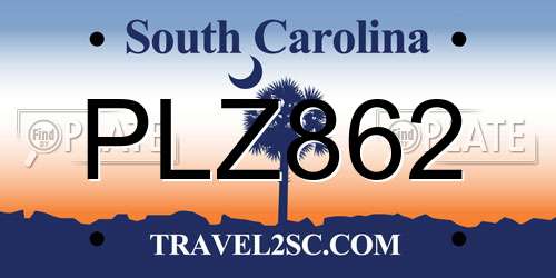 PLZ862 South Carolina License Plate