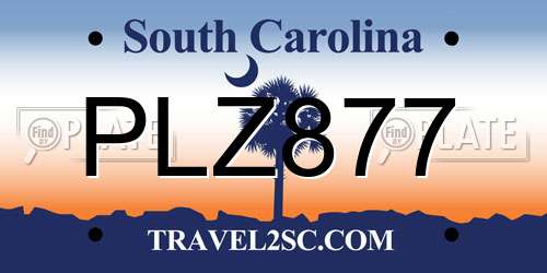 PLZ877 South Carolina License Plate