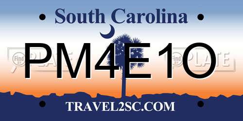 PM4E1O South Carolina License Plate