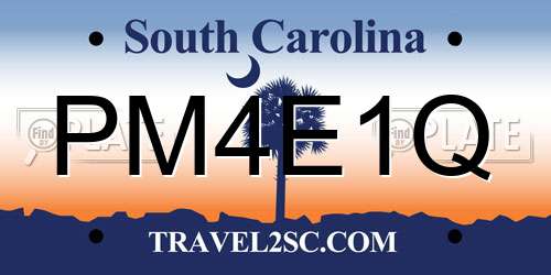 PM4E1Q South Carolina License Plate