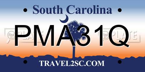 PMA31Q South Carolina License Plate