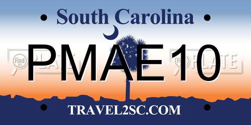 PMAE10 South Carolina License Plate