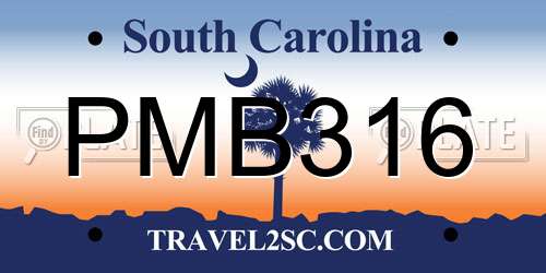 PMB316 South Carolina License Plate