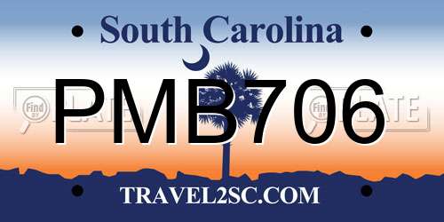 PMB706 South Carolina License Plate