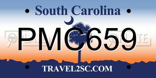 PMC659 South Carolina License Plate