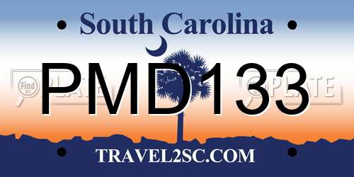 PMD133 South Carolina License Plate