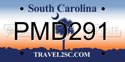 PMD291 South Carolina License Plate