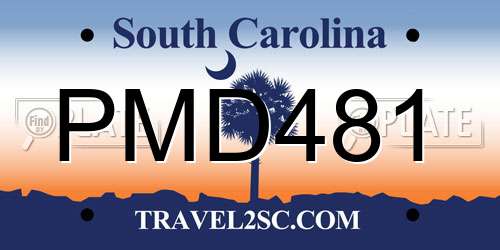 PMD481 South Carolina License Plate