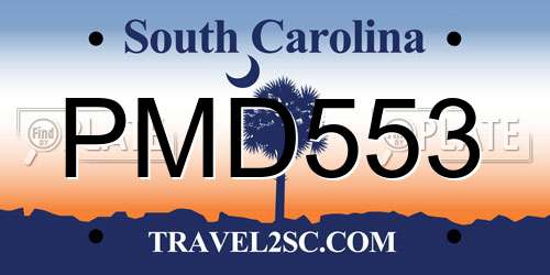 PMD553 South Carolina License Plate