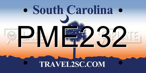 PME232 South Carolina License Plate