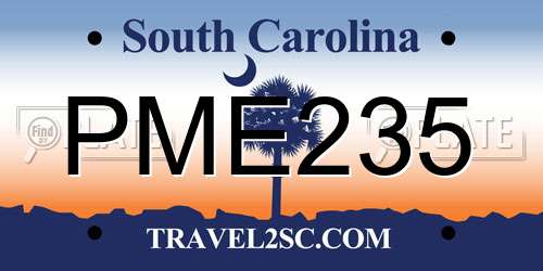 PME235 South Carolina License Plate