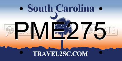 PME275 South Carolina License Plate