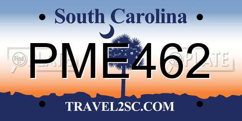 PME462 South Carolina License Plate