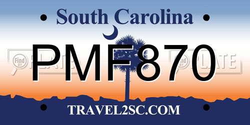 PMF870 South Carolina License Plate