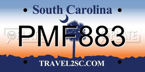 PMF883 South Carolina License Plate
