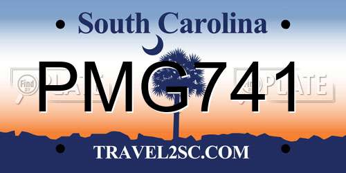 PMG741 South Carolina License Plate