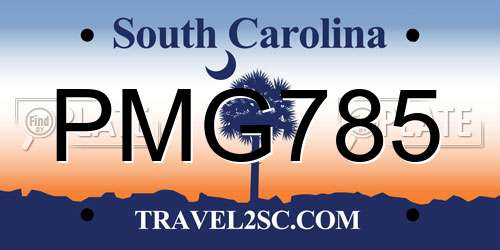PMG785 South Carolina License Plate