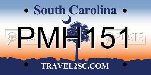 PMH151 South Carolina License Plate