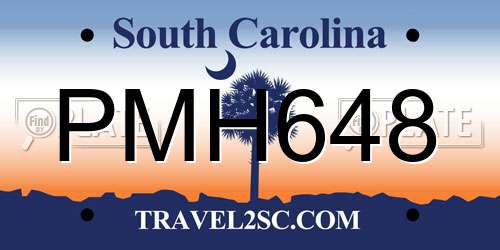PMH648 South Carolina License Plate