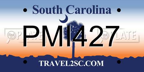 PMI427 South Carolina License Plate