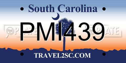 PMI439 South Carolina License Plate