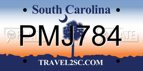 PMJ784 South Carolina License Plate