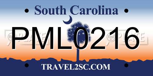 PML0216 South Carolina License Plate