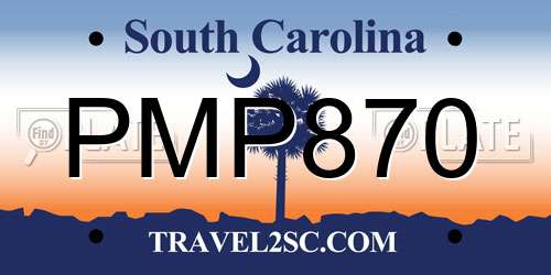 PMP870 South Carolina License Plate