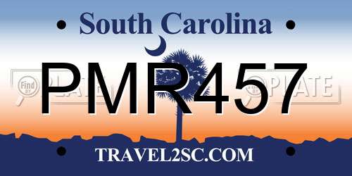 PMR457 South Carolina License Plate