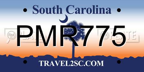 PMR775 South Carolina License Plate