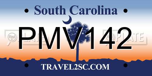 PMV142 South Carolina License Plate