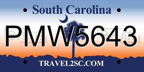 PMW5643 South Carolina License Plate