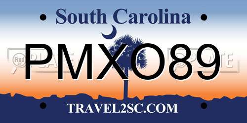 PMXO89 South Carolina License Plate