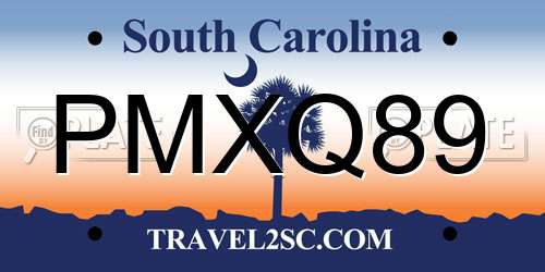 PMXQ89 South Carolina License Plate