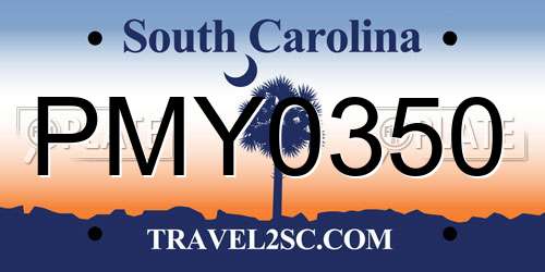 PMY0350 South Carolina License Plate