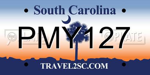 PMY127 South Carolina License Plate