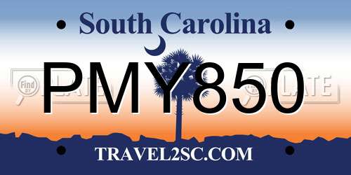 PMY850 South Carolina License Plate