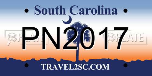 PN2017 South Carolina License Plate
